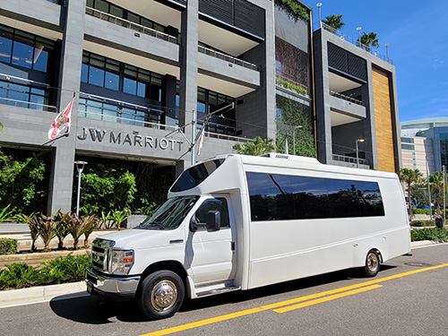 White luxurious party bus Tampa, FL