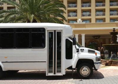Party bus in front of Ritz Carlton