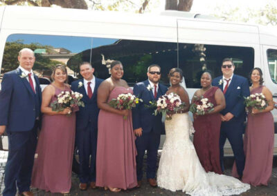 Wedding Party in front of bus
