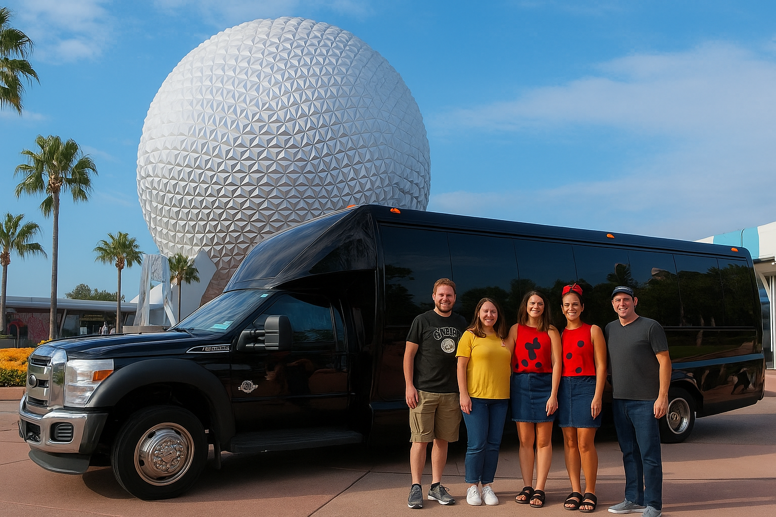Elite Party Bus and Limo theme park transportation